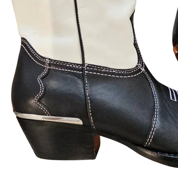 DKNY Women's Lukas Black and White Cowboy Boots - Picture 7 of 13